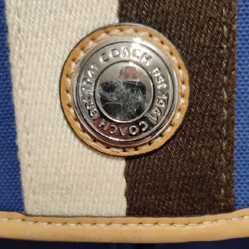 SALE! Authentic Coach Large Canvas & Leather Trim Messenger Bag W Hangtag - Picture 3 of 16